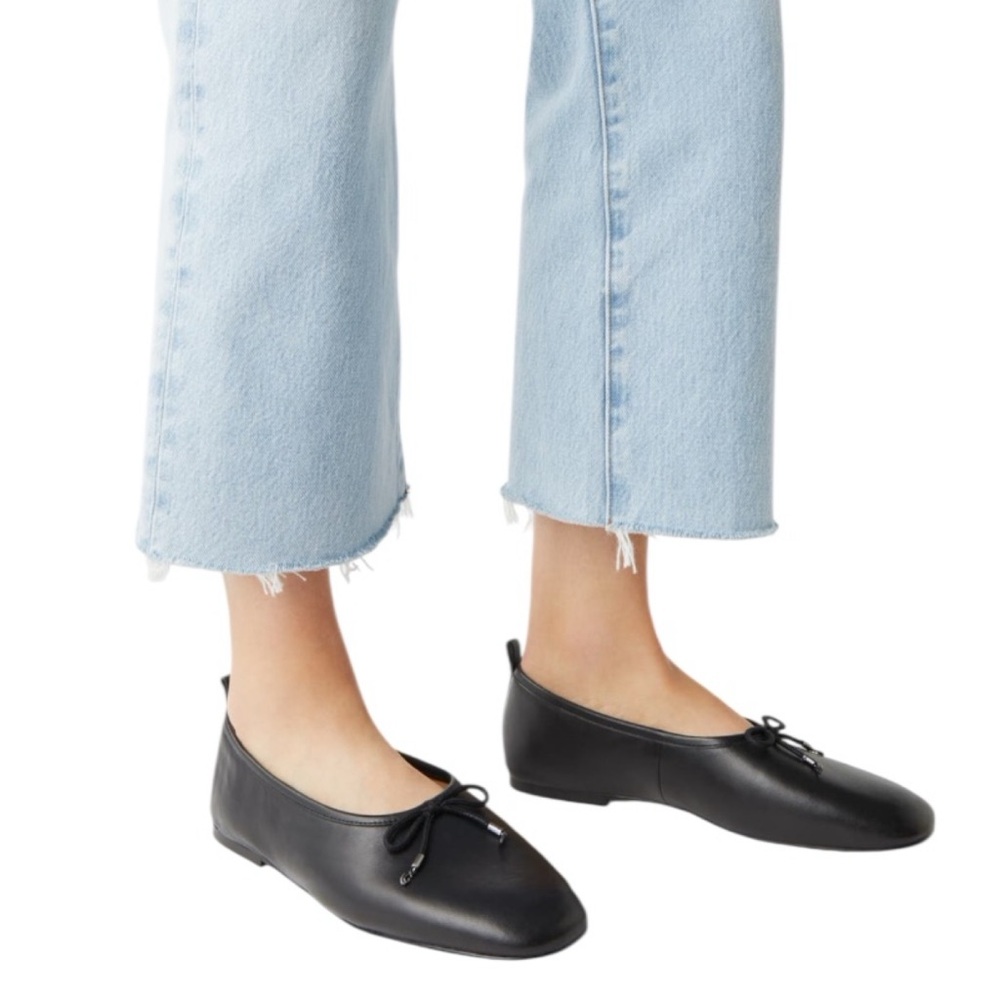 Sam Edelman Ari Black Leather Slip On Ballet Flats Size 5.5